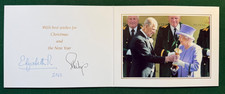 Antique Signed Christmas Card Queen Elizabeth II Prince Philip Edinburgh 2012 picture
