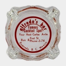 Vintage Advertising Ashtray / Alfredo's Bar / Carlos Avila / Ensenada Mexico picture