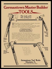 1917 Germantown Tool Works, Philadelphia Axe, Hammer NEW Sign: 15x20