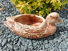 Comanche Pottery~Mallard Duck~Planter Arrangement~Swirl Clay USA~~14