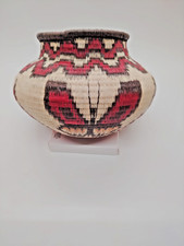 Wounaan Weaver Butterfly Basket Burgandy Brown & Black picture
