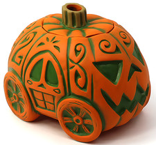 TIKI FARM Jack-o-Lantern Pumpkin Buggy Mug by Bai Ceramic TIKI MUG w/lid picture