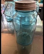6 Rare 1923-1933 Antique Blue Aqua Ball Perfect Mason jar picture