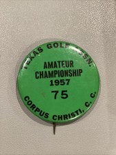 1957 Texas Golf Assc Amateur Championship Corpus Christi CC 2.25” Pin picture