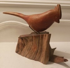 Randy Whaley Hand Carved Wood Bird Folk Art Carved Sculpture Driftwood, 1983 picture