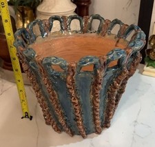 La Gioiosa Burgio Italian Hand-Painted Ceramic Planter Basket picture