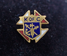 Antique 10k Gold Enamel Knights of Columbus Ring Stone Insert picture