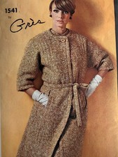 1960's Vogue Paris Original 1541 Grès Coat & Dress Pattern Sz 18, Complete picture