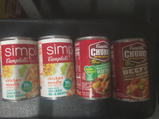 Campbell's variety soup 2 Simply and 2 Chunky Easy open cans EXP 2026 picture