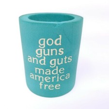 GOD GUNS and GUTS AMERICA FREE Foamie Beer Soda Can Koozie Coozie RARE Vintage picture
