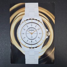 2008 Chanel J12 Swiss Made Wristwatch Print Ad Inset Diamonds White Gold Trim picture