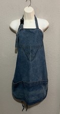 Vintage TYCA Denim Apron Embossed FD Bull Horn Logo Made in USA Workwear BBQ picture