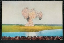 Linen Postcard Texas Gusher Blowout Big Plume Smoke Flat Plain Vtg Card picture