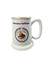 VTG 1950s USA Made Defunct PARSONS COLLEGE Iowa Stoneware MUG Est Modus In Rebus picture