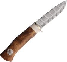Karesuando Kniven Hunter 10 Dense Twist Wood Damascus Fixed Blade Knife 357106 picture