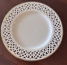 Lenox Matelasse  9 1/2” Accent Luncheon Porcelain Plate 24k Gold Rim Ivory picture