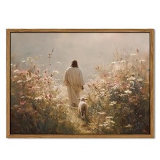 Jesus Leaves the 99 Sheep Wall Art, Christian Jesus and Lamb Pictures Wall De... picture