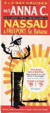 1964 Costa ANNA C Fold-Out Cruise Brochure w/ Deck Plans, Interiors, Rates, Map picture
