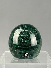 Kerry Glass Blown Glass Green Swirl 3 1/2