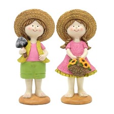 Sunflower Decorations Figurines Set of 2, Resin Summer Garden Statues Indoor ... picture