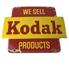 Vintage Kodak Camera Sign - Sales & Photos Film Develop Gas Pump Porcelain Sign picture
