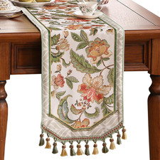 Patdrea Designer Elegant French Floral Extra Long Velvet Table Runnergreen picture