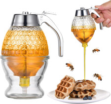 Honey Dispenser with Stand, 8Oz Honey Dispenser No Drip Glass picture