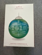 2018 Hallmark Christmas Commemorative Glass Ball Keepsake Ornament #6 in Series picture