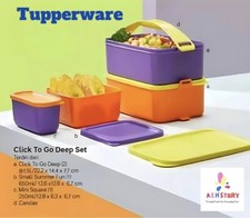Tupperware Click To Go Stackable Containers – Lunch, Picnic & Meal Carrier Set picture