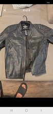 Harley Davidson Black Leather Jacket Xl (Skulls Removed) picture
