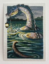 Loch Ness Monster Keeper Nessie ACEO PRINT Dezarea Dunn Cryptid Series #3 picture