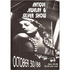 1988 Antique Jewelry Silver Show Pasadena CA Glamour Woman Postcard picture