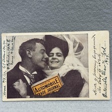 Cycle and Automobile Trade Journal Couple 1907 Springfield Illinois POSTCARD picture