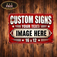 Custom Signs Personalized Make Your Own Metal Sign Custom Text Banner 8x12 picture