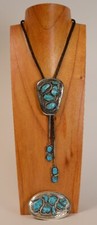 Sterling Silver and Turquoise Bolo / Buckle SET by Effie Calavaza picture
