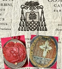 Vatican Reliquary TRUE CROSS JESUS + COA Document 1840 Bible CATHOLIC RELIC Icon picture