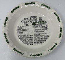 Watkins Italian Cream Pie 1983 Ceramic Pie Dish Plate Made In USA Vintage picture