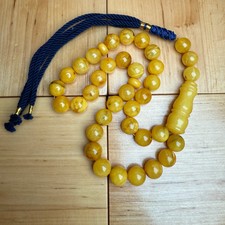 Handmade Antiq Amber Misbaha Tasbih Islamic Prayer Beads 12.1mm 42.5g picture