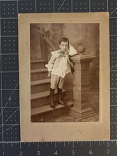 Stunning Early 20th Century Photograph of Boy on a Stairwell Original picture