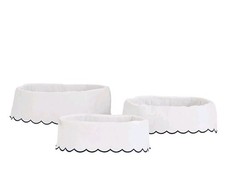 Ballard Designs Bunny Williams Embroidered Scalloped Large Basket Liner picture