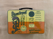 Pilsner Urquell Yellow/Orange 1842 Embossed Beer Lunch Box 11x7x5 picture
