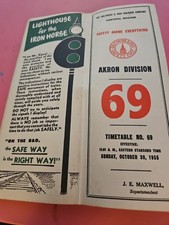 B&O RR(Baltimore and Ohio 10/30/1955 Timetable 69-Akrin Division Central Region picture