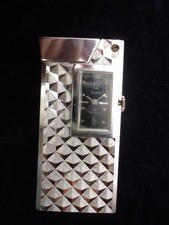 Vintage MCM Swank Clock-Lighter Swiss 17 Jewels Watch -Runs, Lighter untested picture