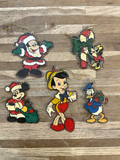 Vintage Disney Set of 5 Plastic Christmas Ornaments picture