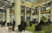 Hotel Utah Lobby Salt Lake City UT Postcard Souvenir Novelty 1910s picture