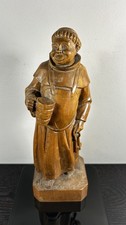VGT Hand Carved Wood Monk Friar Statue Sculpture 10” Schmid-Linder Switzerland picture