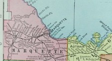 Vintage 1902 MICHIGAN Map 14
