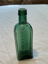 c1880s Merchants Gargling Oil Lockport, NY Olive green Patent Medicine Bottle #4 picture