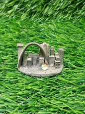 VTG W.A.P.W Pewter Crystal St Louis Mo Gateway Arch Souvenir Figurine Miniature picture