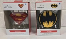 Batman Symbol And Superman Hallmark Christmas/Holiday Christmas Tree ornaments  picture